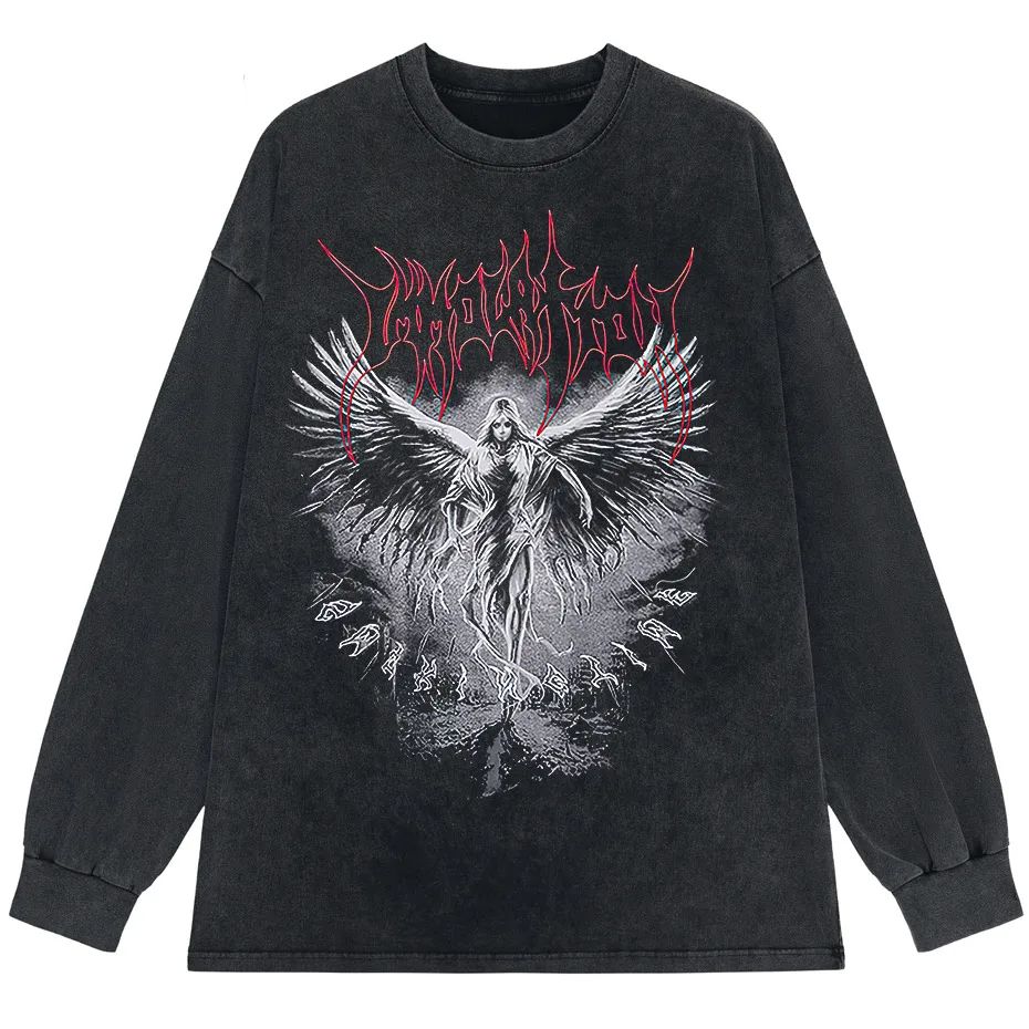 Y2k Gothic Punk Style Men T Shirt Clothes Harajuku Oversized T-shirt Top Tee High Street Hipster Summer Streetwear Anime Clothes