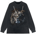 Hip Hop Men's T-Shirt With Lion head Print casual Tshirt Unisex Tops Tee