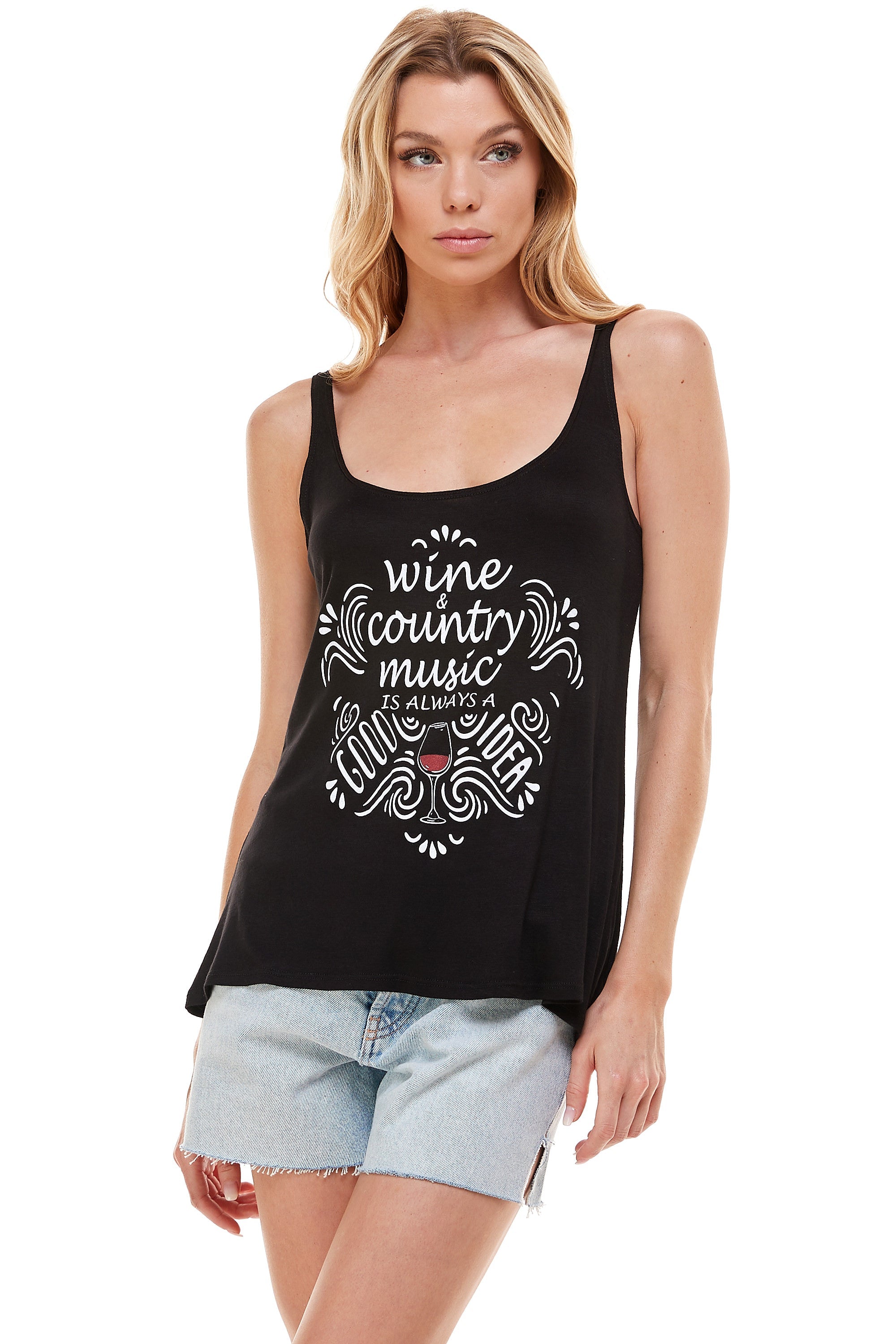 WINE AND COUNTRY MUSIC TANK TOP