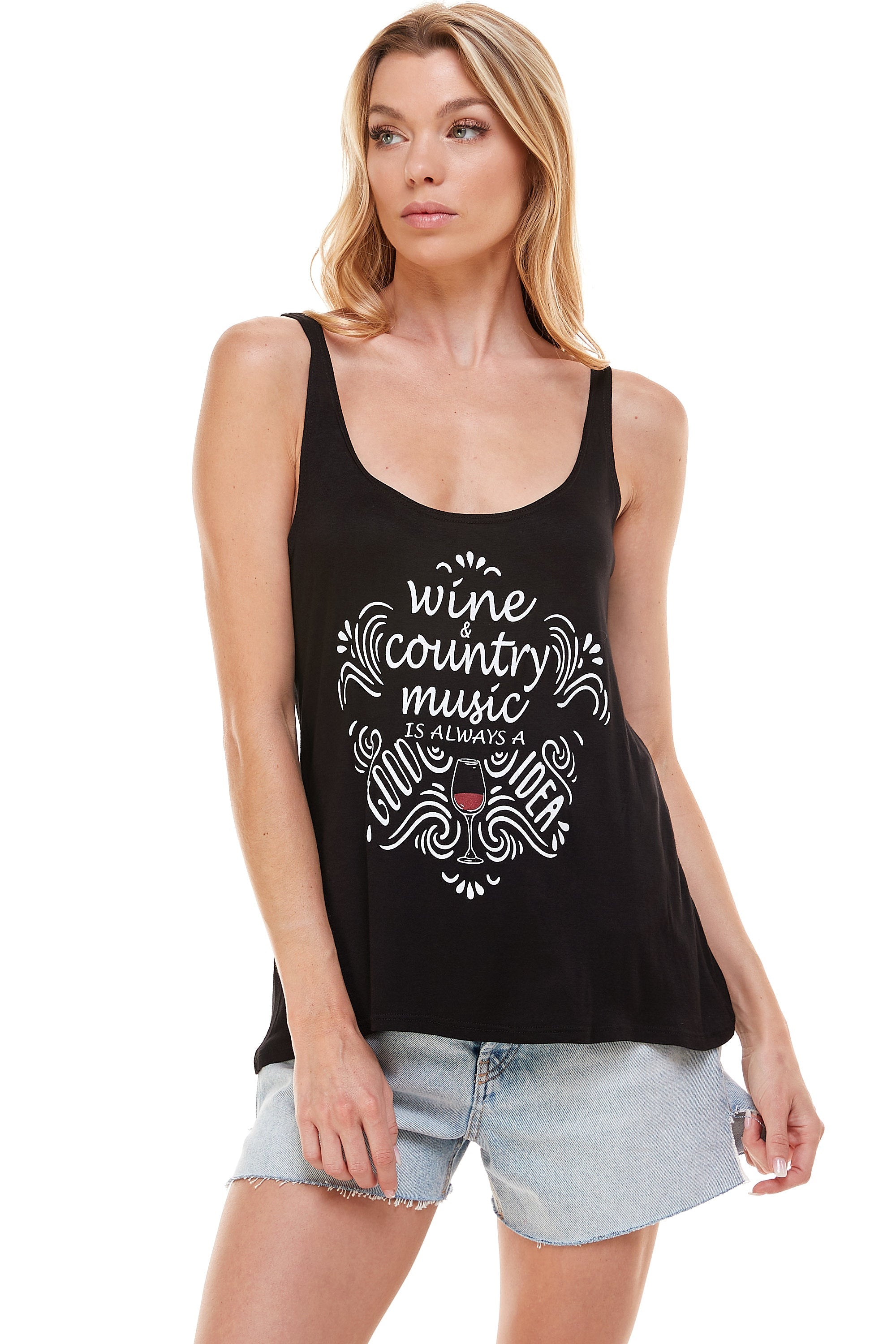 WINE AND COUNTRY MUSIC TANK TOP