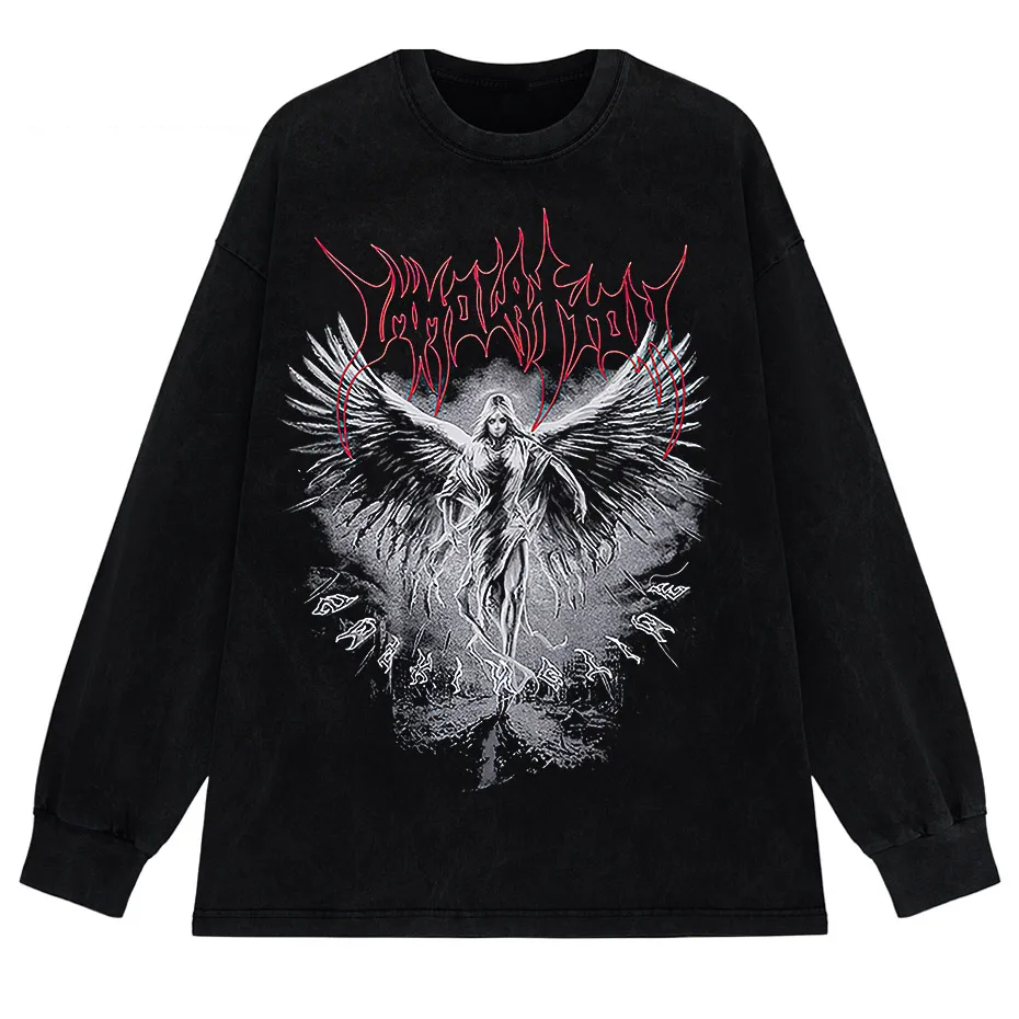 Y2k Gothic Punk Style Men T Shirt Clothes Harajuku Oversized T-shirt Top Tee High Street Hipster Summer Streetwear Anime Clothes