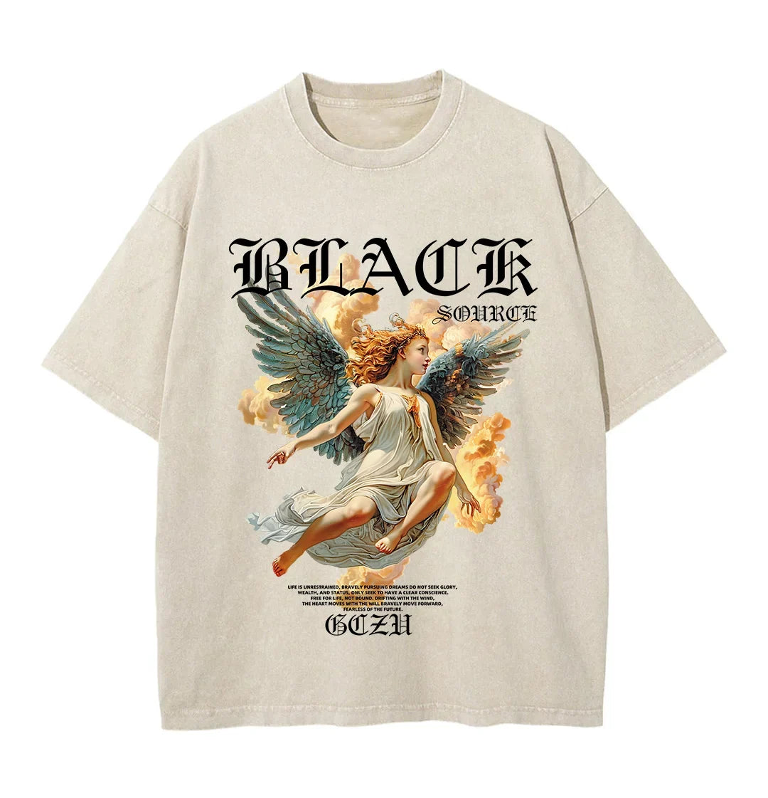 Y2k Gothic Punk Style Men T Shirt Clothes Harajuku Oversized T-shirt Top Tee High Street Hipster Summer Streetwear Anime Clothes