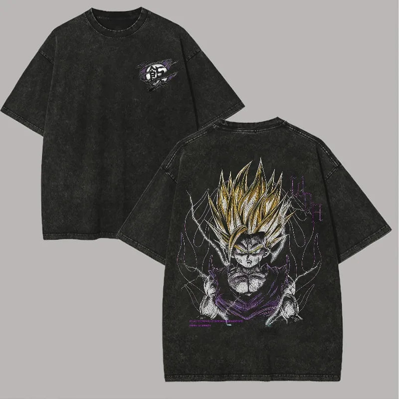 Vintage Washed Oversized Tee Streetwear Cotton T-Shirt