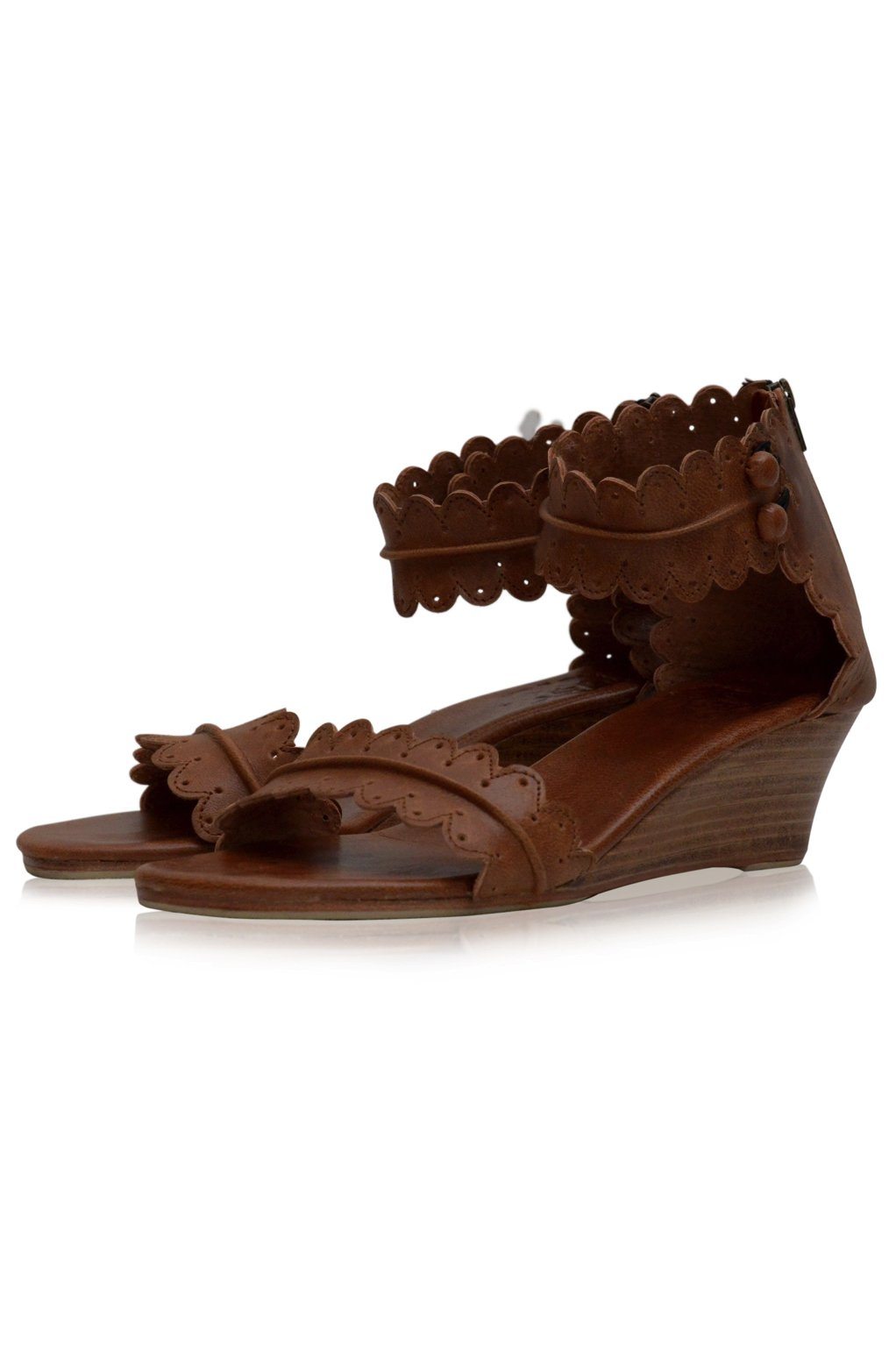 Magdalena Wooden Wedge Sandals