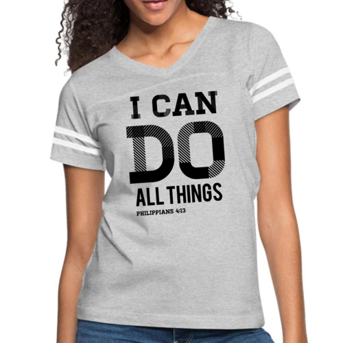 Womens Vintage Sport Graphic T-shirt - i can do All Things Philippians