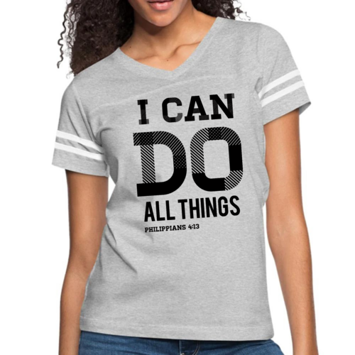 Womens Vintage Sport Graphic T-shirt - i can do All Things Philippians