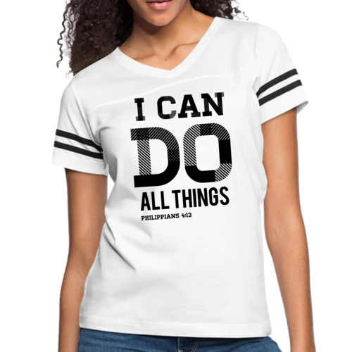 Womens Vintage Sport Graphic T-shirt - i can do All Things Philippians