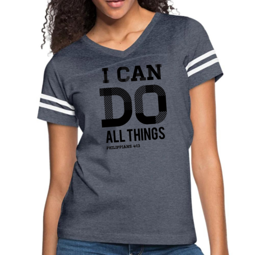 Womens Vintage Sport Graphic T-shirt - i can do All Things Philippians
