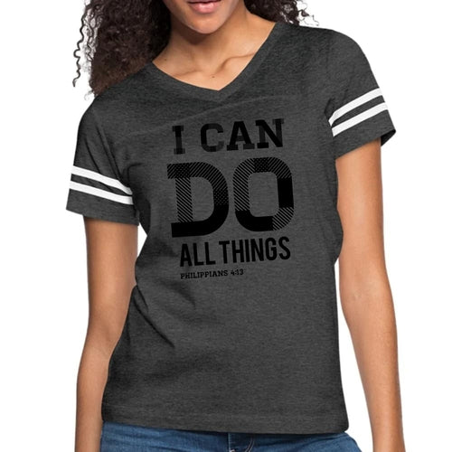 Womens Vintage Sport Graphic T-shirt - i can do All Things Philippians