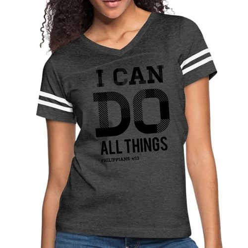 Womens Vintage Sport Graphic T-shirt - i can do All Things Philippians