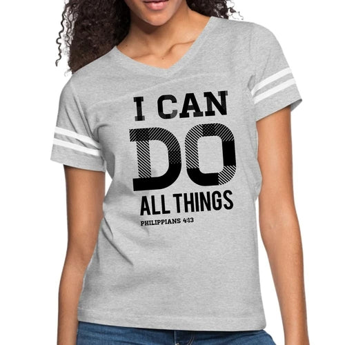 Womens Vintage Sport Graphic T-shirt - i can do All Things Philippians