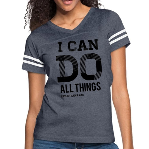 Womens Vintage Sport Graphic T-shirt - i can do All Things Philippians